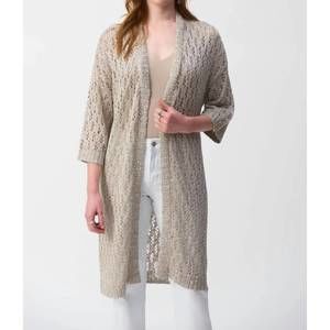 NEW JOSEPH RIBKOFF sequined open front cover up jacket in champagne